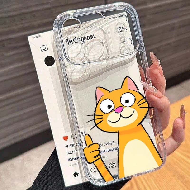 Cute Cartoon Orange Cat Phone  - đánh giá và giá Xiaomi Redmi Note 14