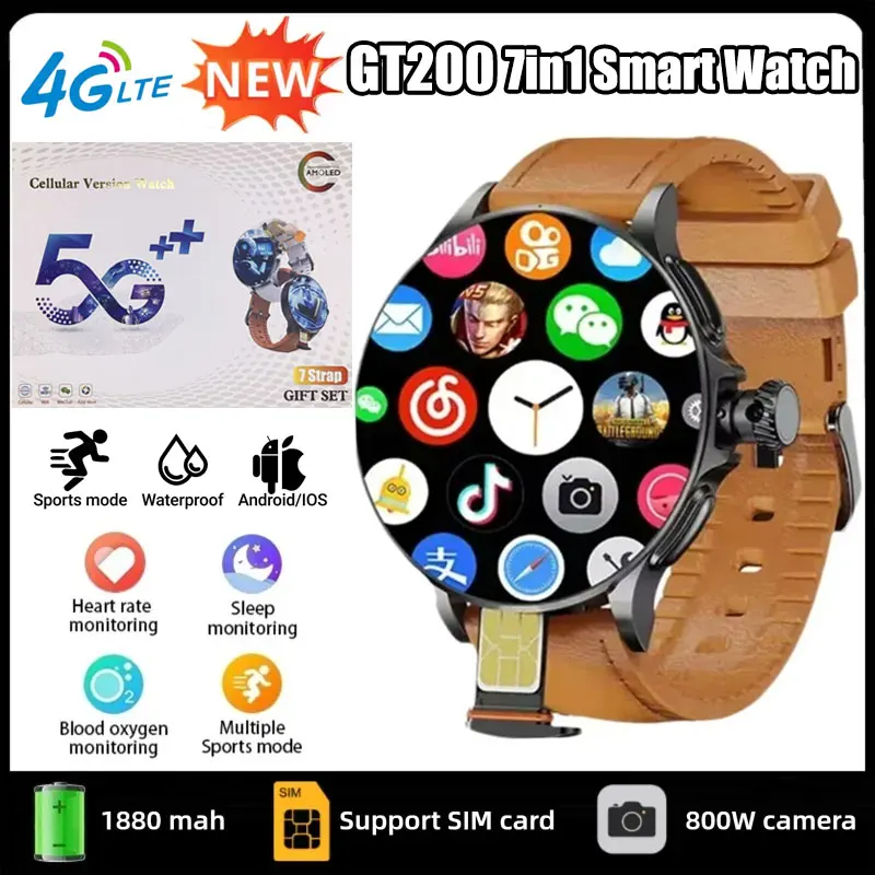 GT200 5G Smart Watch 1.95 Inch - đánh giá và giá Fall Detection Watch